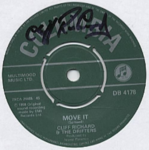 Cliff Richard Move It - Autographed! 7" vinyl single (7 inch record / 45) UK RIC07MO308973