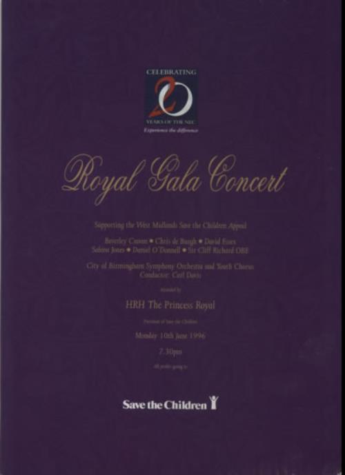 Cliff Richard Royal Gala Concert tour programme UK RICTRRO624049