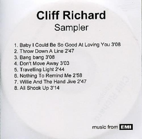 Cliff Richard Sampler CD-R acetate UK RICCRSA298052