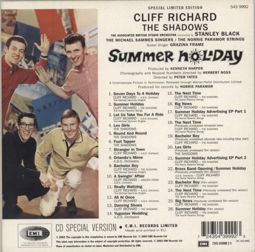 Cliff Richard Summer Holiday CD album (CDLP) UK RICCDSU642287