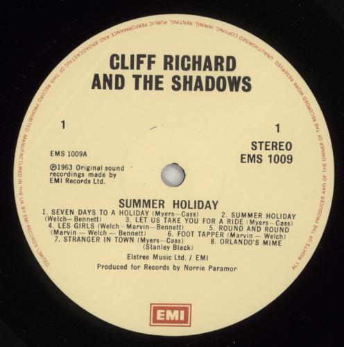 Cliff Richard Summer Holiday vinyl LP album (LP record) UK RICLPSU718683