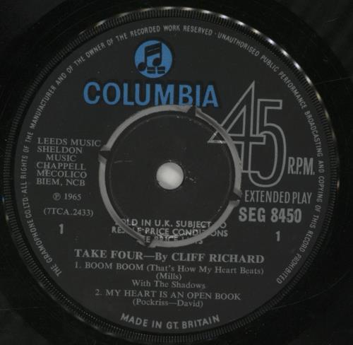 Cliff Richard Take Four EP 7" vinyl single (7 inch record / 45) UK RIC07TA222725