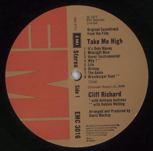 Cliff Richard Take Me High + Poster vinyl LP album (LP record) UK RICLPTA90125