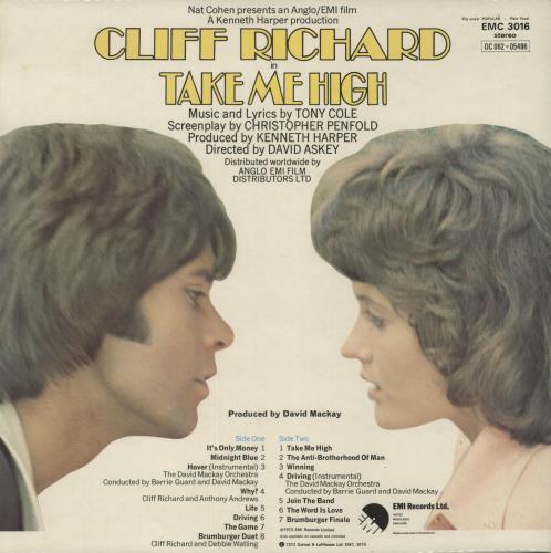 Cliff Richard Take Me High + Poster vinyl LP album (LP record) UK RICLPTA90125