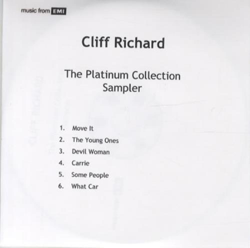 Cliff Richard The Platinum Collection Sampler CD-R acetate UK RICCRTH344431