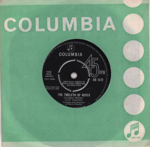 Cliff Richard The Twelfth Of Never 7" vinyl single (7 inch record / 45) UK RIC07TH294643