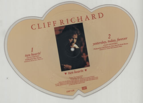 Cliff Richard Two Hearts shaped picture disc (picture disc vinyl record) UK RICSHTW43843