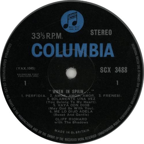 Cliff Richard When In Spain... - 1st vinyl LP album (LP record) UK RICLPWH653774