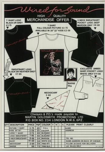 Cliff Richard Wired For Sound + Merchandise insert vinyl LP album (LP record) UK RICLPWI648325