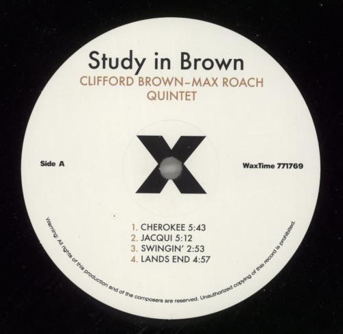 Clifford Brown & Max Roach Study In Brown - 180gm vinyl LP album (LP record) UK B~RLPST868660
