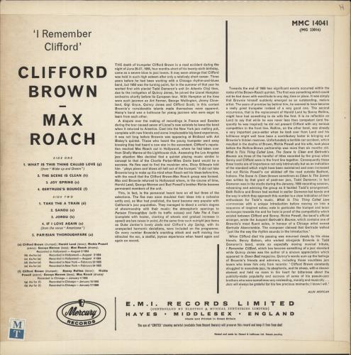 Clifford Brown I Remember Clifford vinyl LP album (LP record) UK C~BLPIR649230