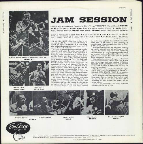 Clifford Brown Jam Session vinyl LP album (LP record) Japanese C~BLPJA806356