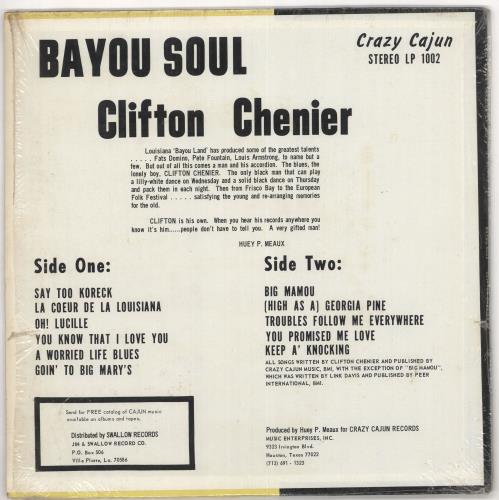 Clifton Chenier Bayou Blues vinyl LP album (LP record) US C2CLPBA721168