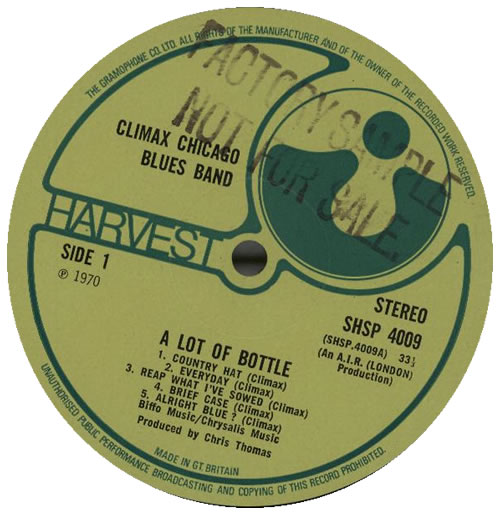 Climax Blues Band A Lot Of Bottle - Sample vinyl LP album (LP record) UK CMXLPAL582618
