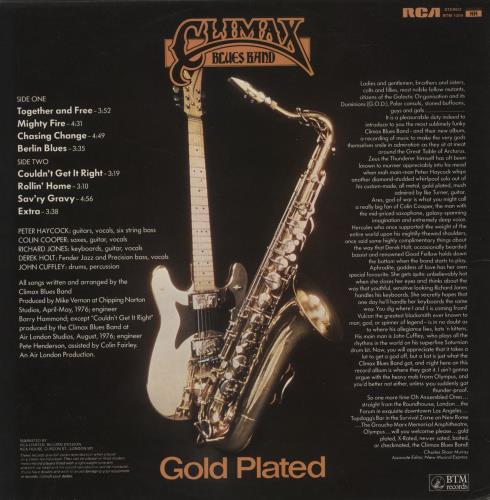 Climax Blues Band Gold Plated vinyl LP album (LP record) UK CMXLPGO138827