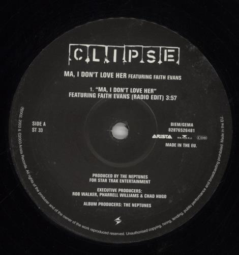 Clipse Ma, I Don't Love Her 12" vinyl single (12 inch record / Maxi-single) UK C/E12MA856064