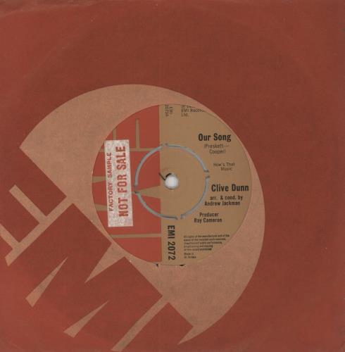 Clive Dunn Our Song - Factory Sample 7" vinyl single (7 inch record / 45) UK CJV07OU856445