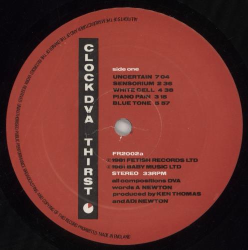 Clock DVA Thirst - EX vinyl LP album (LP record) UK DVALPTH799115