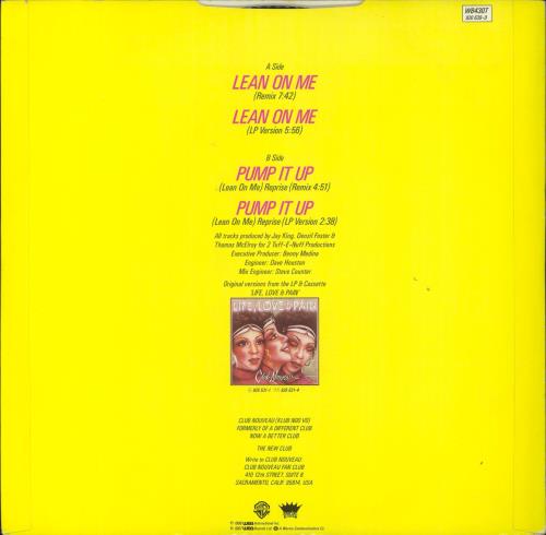 Club Nouveau Lean On Me 12" vinyl single (12 inch record / Maxi-single) UK CNV12LE660006