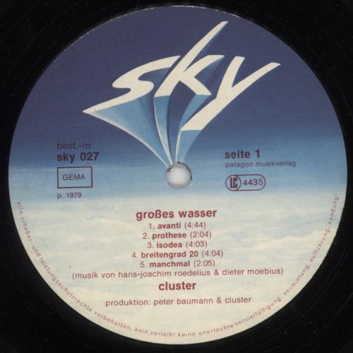 Cluster Grosses Wasser vinyl LP album (LP record) German F1ULPGR852307