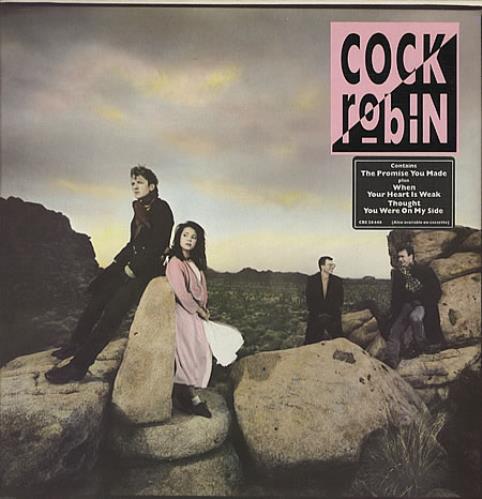 Cock Robin Cock Robin - lyric insert + hype sticker vinyl LP album (LP record) UK CCKLPCO277805