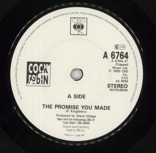 Cock Robin The Promise You Made 7" vinyl single (7 inch record / 45) UK CCK07TH294547