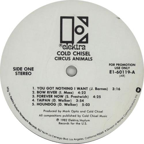 Cold Chisel Circus Animals vinyl LP album (LP record) US C-CLPCI658212