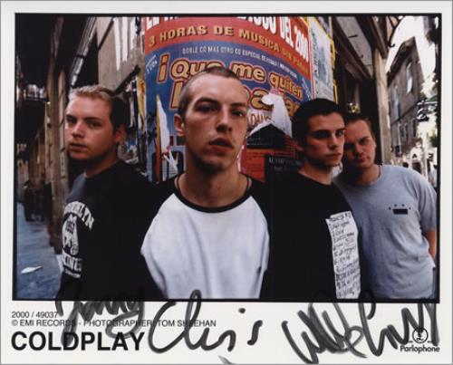 Coldplay Autographed Publicity Photograph photograph UK DPYPHAU383444