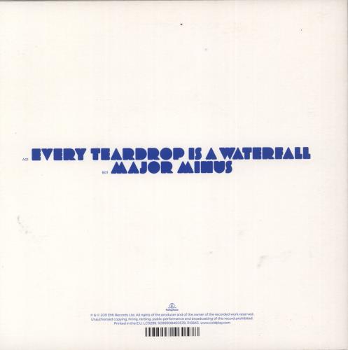 Coldplay Every Teardrop Is A Waterfall - Blue Vinyl 7" vinyl single (7 inch record / 45) US DPY07EV865542