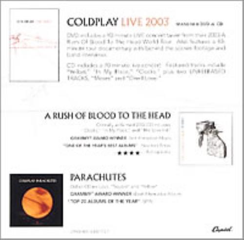 Coldplay Live 2003 CD album (CDLP) US DPYCDLI265781