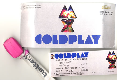 Coldplay London Emirates Stadium concert ticket UK DPYTILO580781