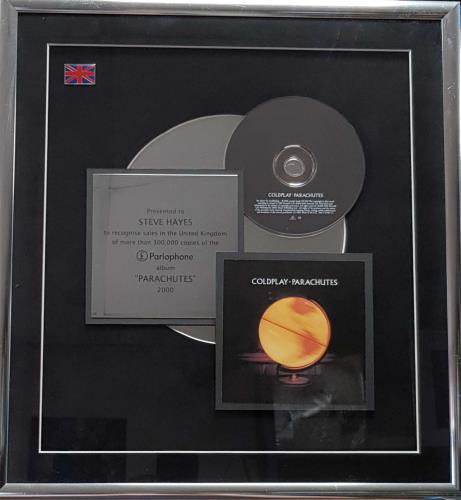 Coldplay Parachutes award disc UK DPYAWPA534603