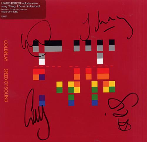 Coldplay Speed Of Sound - Fully Autographed! 7" vinyl single (7 inch record / 45) UK DPY07SP330013