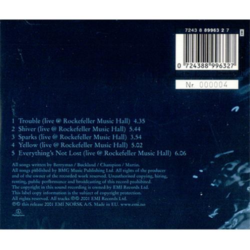 Coldplay Trouble Number 000004! Norwegian CD single (CD5 / 5") (414941)