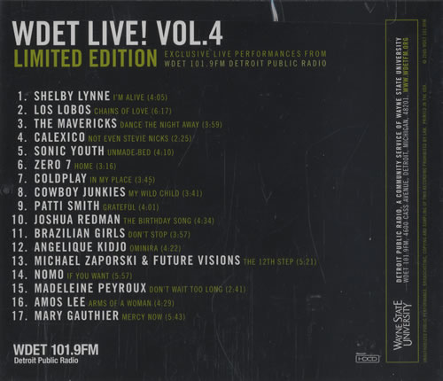 Coldplay WDET Live! Volume 4 CD album (CDLP) US DPYCDWD446400