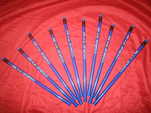 Coldplay X & Y Pencils memorabilia UK DPYMMXY346266