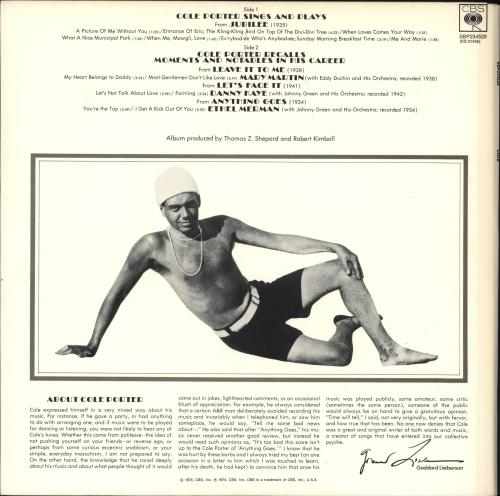 Cole Porter Cole vinyl LP album (LP record) Australian D9LLPCO726033