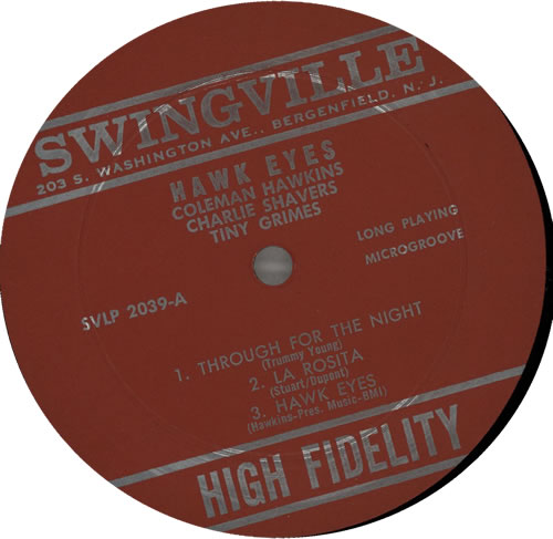 Coleman Hawkins Hawk Eyes vinyl LP album (LP record) US CH3LPHA583951