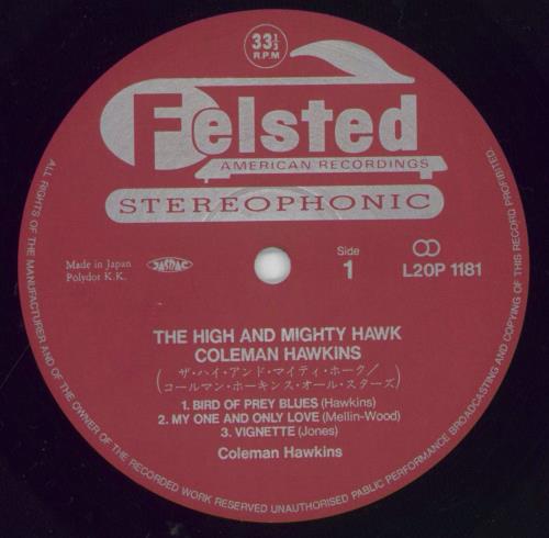Coleman Hawkins The High And Mighty Hawk vinyl LP album (LP record) Japanese CH3LPTH848781