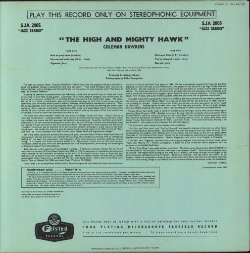 Coleman Hawkins The High And Mighty Hawk vinyl LP album (LP record) Japanese CH3LPTH848781