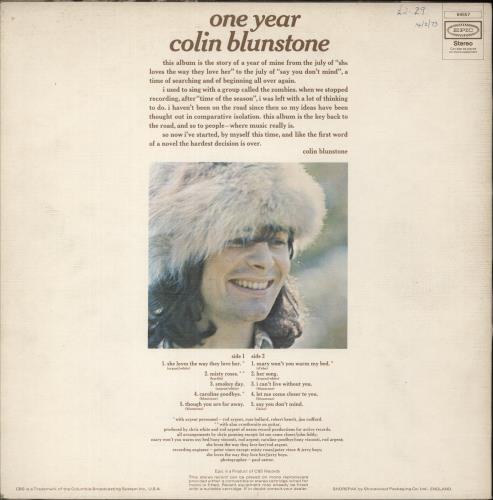 Colin Blunstone One Year - Textured - EX vinyl LP album (LP record) UK BLNLPON642892