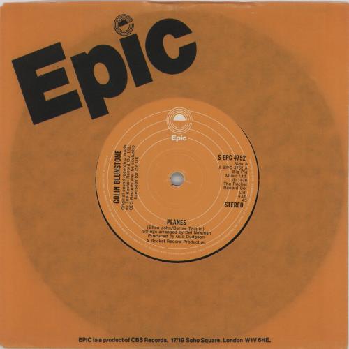 Colin Blunstone Planes 7" vinyl single (7 inch record / 45) UK BLN07PL238448