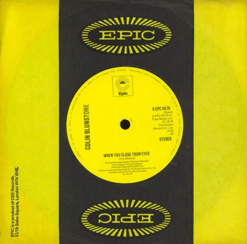 Colin Blunstone When You Close Your Eyes 7" vinyl single (7 inch record / 45) UK BLN07WH242407
