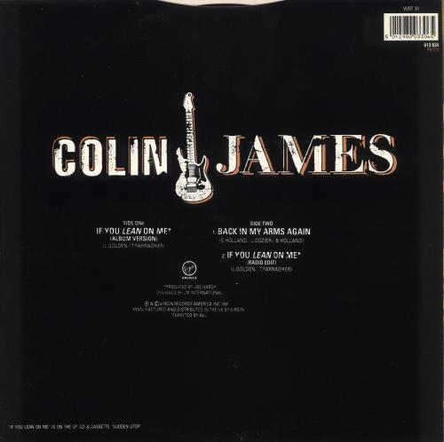 Colin James If You Lean On Me 12" vinyl single (12 inch record / Maxi-single) UK COJ12IF719145