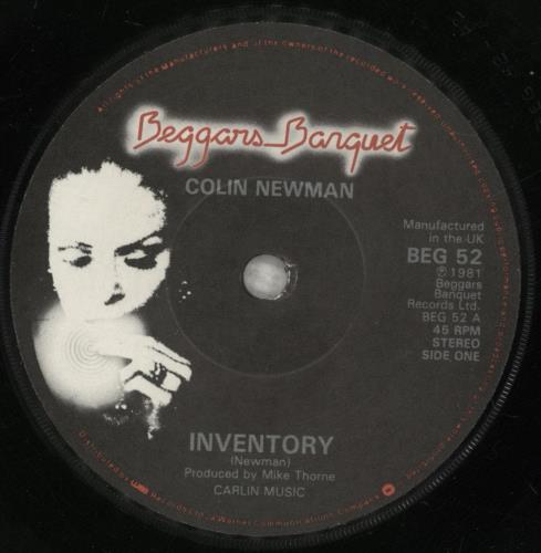 Colin Newman Inventory 7" vinyl single (7 inch record / 45) UK CNW07IN183281