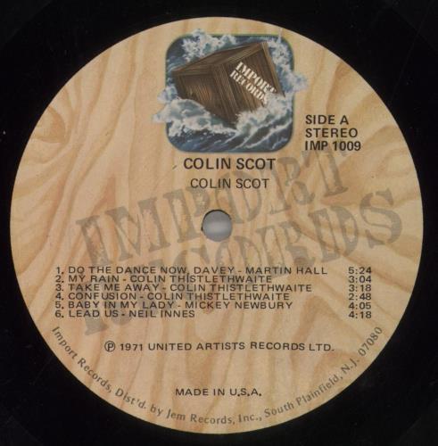 Colin Scot Colin Scot vinyl LP album (LP record) US CS5LPCO807930