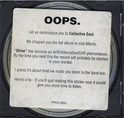 Collective Soul Collective Soul CD single (CD5 / 5") US CS0C5CO456915