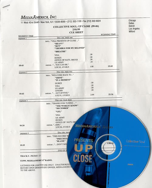 Collective Soul Up Close CD album (CDLP) US CS0CDUP549221