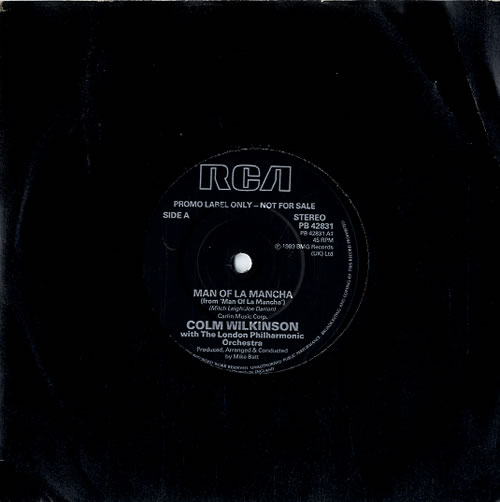 Colm Wilkinson Man Of La Mancha 7" vinyl single (7 inch record / 45) UK C0807MA617871