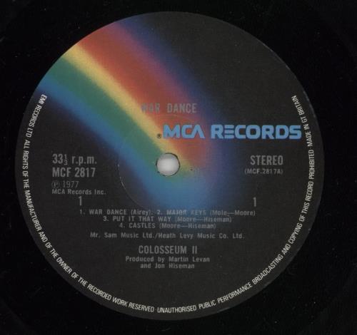 Colosseum II Wardance vinyl LP album (LP record) UK CLSLPWA547600